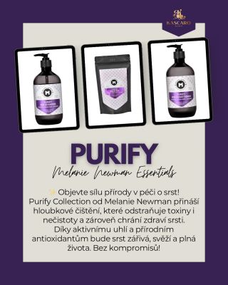 🌿 Purify Collection 💜 hloubková očista, která vrací srsti přirozený lesk ✨ Purify od Melanie Newman Salon Essentials je...